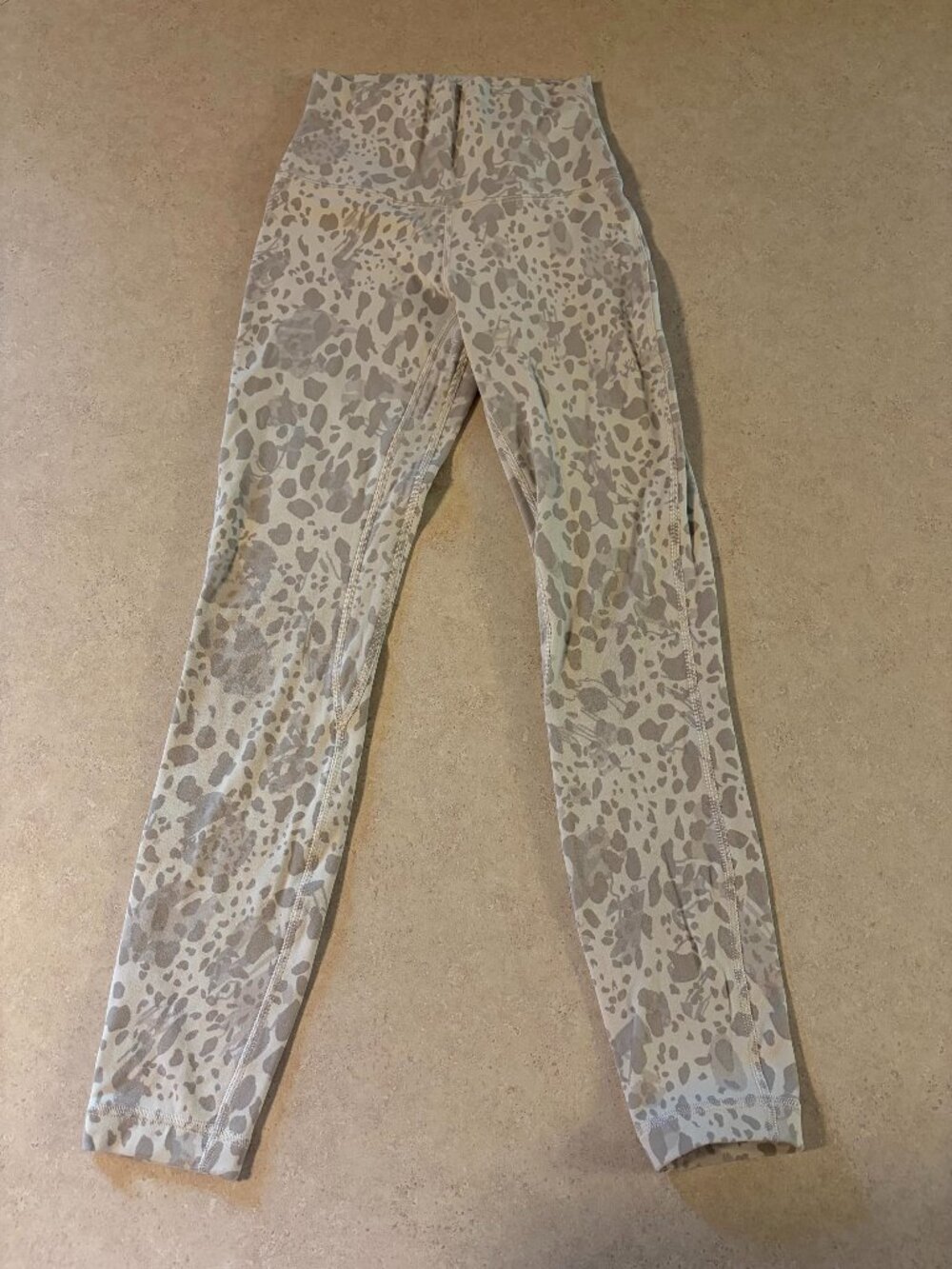 Lululemon Align Leggings Women Size 2 White Grey Leopard Yoga High Rise 25"